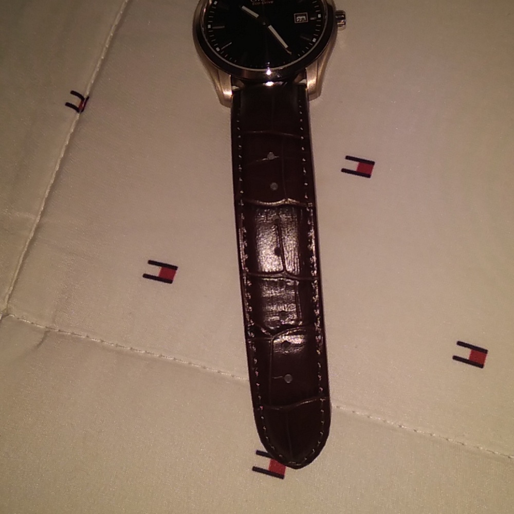 Citizen Eco-Drive watch with brown, alligator band - Picture 6 of 8